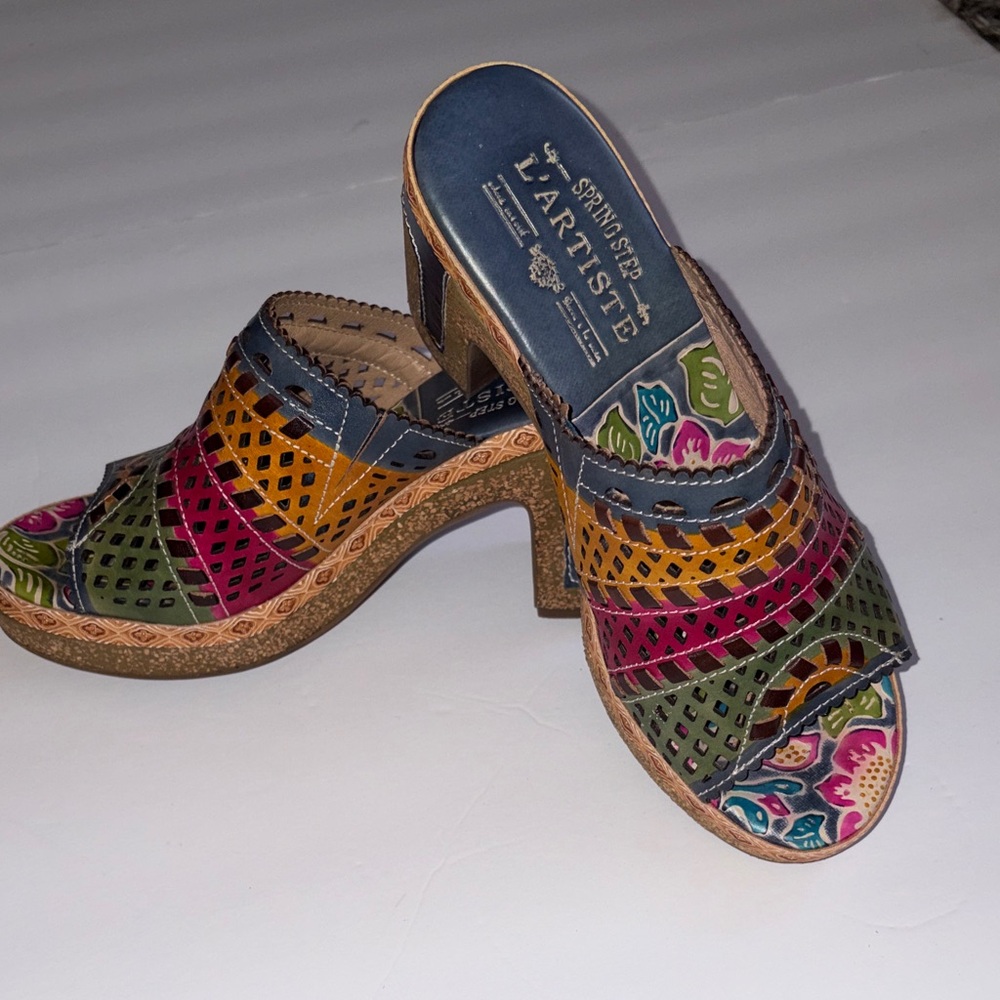 L'ATISTE Women's Multicolor Patterned Mules